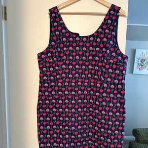 J. Crew navy/tulip sheath. Size 18.